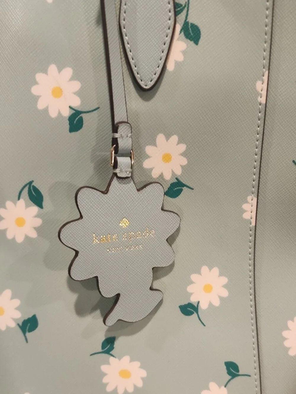 kate spade pastel mint daisy-print tote